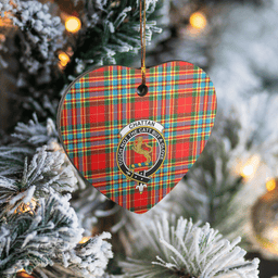 Scottish Chattan Clan Tartan Ceramic Ornament - Crest Heart Style Scottish Plaid Tartan Plaid