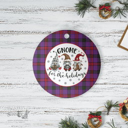 Scottish Montgomery Modern Clan Tartan Ceramic Ornament - Gnome Round Style Scottish Plaid Tartan Plaid
