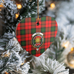 Scottish Kerr Modern Clan Tartan Ceramic Ornament - Crest Heart Style Scottish Plaid Tartan Plaid