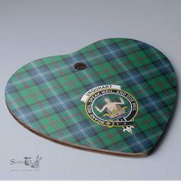 Scottish Urquhart Ancient Clan Tartan Ceramic Ornament - Crest Heart Style Scottish Plaid Tartan Plaid