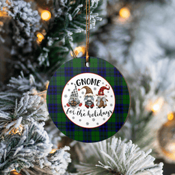 Scottish Keith Modern Clan Tartan Ceramic Ornament - Gnome Round Style Scottish Plaid Tartan Plaid