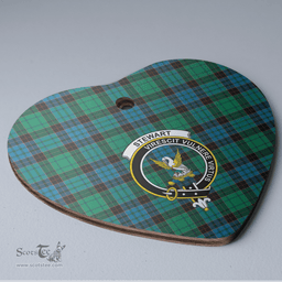 Scottish Stewart Old Ancient Clan Tartan Ceramic Ornament - Crest Heart Style Scottish Plaid Tartan Plaid