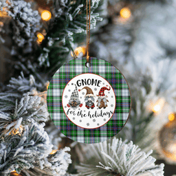 Scottish MacKenzie Dress Modern Clan Tartan Ceramic Ornament - Gnome Round Style Scottish Plaid Tartan Plaid