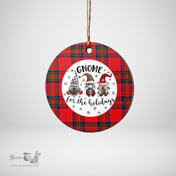 Scottish MacGillivray Modern Clan Tartan Ceramic Ornament - Gnome Round Style Scottish Plaid Tartan Plaid