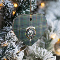 Scottish Kennedy Modern Clan Tartan Ceramic Ornament - Crest Heart Style Scottish Plaid Tartan Plaid