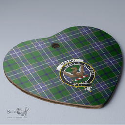 Scottish Wishart Hunting Clan Tartan Ceramic Ornament - Crest Heart Style Scottish Plaid Tartan Plaid