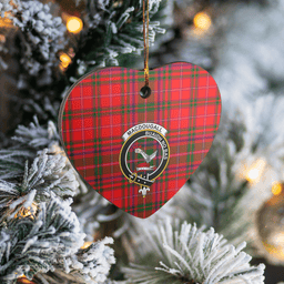 Scottish MacDougall Modern Clan Tartan Ceramic Ornament - Crest Heart Style Scottish Plaid Tartan Plaid