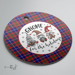 Scottish Edinburgh District Clan Tartan Ceramic Ornament - Gnome Round Style Scottish Plaid Tartan Plaid