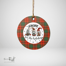 Scottish MacAulay Ancient Clan Tartan Ceramic Ornament - Gnome Round Style Scottish Plaid Tartan Plaid
