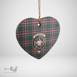 Scottish MacFarlane Hunting Modern Clan Tartan Ceramic Ornament - Crest Heart Style Scottish Plaid Tartan Plaid