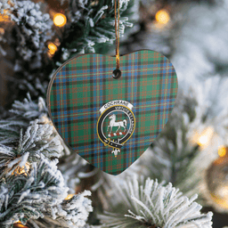 Scottish Cochrane Ancient Clan Tartan Ceramic Ornament - Crest Heart Style Scottish Plaid Tartan Plaid