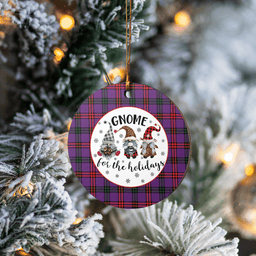 Scottish Montgomery Modern Clan Tartan Ceramic Ornament - Gnome Round Style Scottish Plaid Tartan Plaid