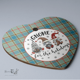 Scottish Balfour Blue Clan Tartan Ceramic Ornament - Gnome Heart Style Scottish Plaid Tartan Plaid