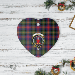 Scottish Logan Modern Clan Tartan Ceramic Ornament - Crest Heart Style Scottish Plaid Tartan Plaid