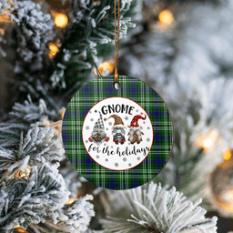 Scottish Tweedside District Clan Tartan Ceramic Ornament - Gnome Round Style Scottish Plaid Tartan Plaid