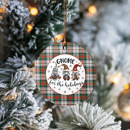 Scottish MacDuff Dress Ancient Clan Tartan Ceramic Ornament - Gnome Round Style Scottish Plaid Tartan Plaid