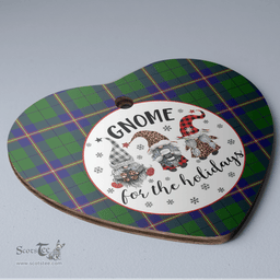 Scottish Carmichael Modern Clan Tartan Ceramic Ornament - Gnome Heart Style Scottish Plaid Tartan Plaid