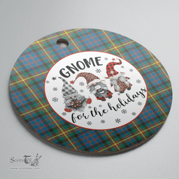 Scottish MacSporran Ancient Clan Tartan Ceramic Ornament - Gnome Round Style Scottish Plaid Tartan Plaid