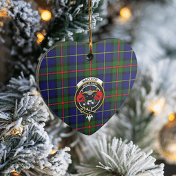 Scottish MacLeod of Harris Modern Clan Tartan Ceramic Ornament - Crest Heart Style Scottish Plaid Tartan Plaid