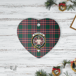 Scottish MacFarlane Hunting Modern Clan Tartan Ceramic Ornament - Crest Heart Style Scottish Plaid Tartan Plaid