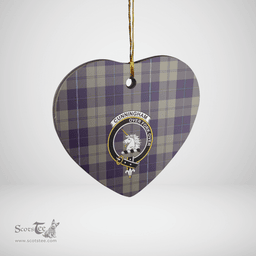 Scottish Cunningham Dress Blue Dancers Clan Tartan Ceramic Ornament - Crest Heart Style Scottish Plaid Tartan Plaid