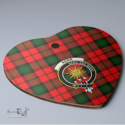 Scottish Kerr Modern Clan Tartan Ceramic Ornament - Crest Heart Style Scottish Plaid Tartan Plaid