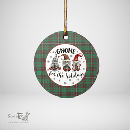 Scottish MacKinnon Hunting Ancient Clan Tartan Ceramic Ornament - Gnome Round Style Scottish Plaid Tartan Plaid