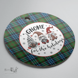 Scottish Newlands Clan Tartan Ceramic Ornament - Gnome Round Style Scottish Plaid Tartan Plaid