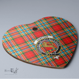 Scottish Chattan Clan Tartan Ceramic Ornament - Crest Heart Style Scottish Plaid Tartan Plaid