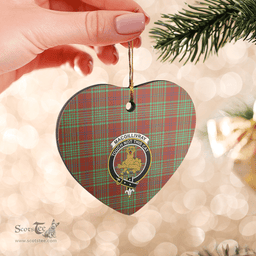 Scottish MacGillivray Hunting Ancient Clan Tartan Ceramic Ornament - Crest Heart Style Scottish Plaid Tartan Plaid