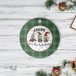Scottish MacDonald Lord of the Isles Hunting Clan Tartan Ceramic Ornament - Gnome Round Style Scottish Plaid Tartan Plaid