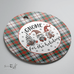 Scottish MacDuff Dress Ancient Clan Tartan Ceramic Ornament - Gnome Round Style Scottish Plaid Tartan Plaid