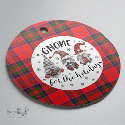 Scottish MacGillivray Modern Clan Tartan Ceramic Ornament - Gnome Round Style Scottish Plaid Tartan Plaid