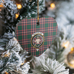 Scottish MacFarlane Hunting Modern Clan Tartan Ceramic Ornament - Crest Heart Style Scottish Plaid Tartan Plaid