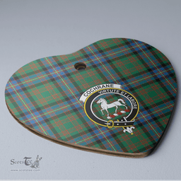 Scottish Cochrane Ancient Clan Tartan Ceramic Ornament - Crest Heart Style Scottish Plaid Tartan Plaid