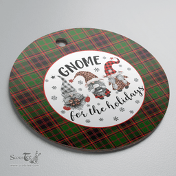 Scottish Buchan Modern Clan Tartan Ceramic Ornament - Gnome Round Style Scottish Plaid Tartan Plaid