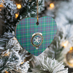 Scottish Inglis Ancient Clan Tartan Ceramic Ornament - Crest Heart Style Scottish Plaid Tartan Plaid