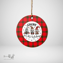 Scottish MacNab Modern Clan Tartan Ceramic Ornament - Gnome Round Style Scottish Plaid Tartan Plaid