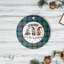 Scottish MacDonnell of Glengarry Ancient Clan Tartan Ceramic Ornament - Gnome Round Style Scottish Plaid Tartan Plaid