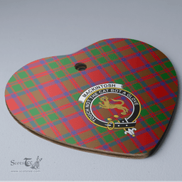 Scottish MacKintosh Modern Clan Tartan Ceramic Ornament - Crest Heart Style Scottish Plaid Tartan Plaid