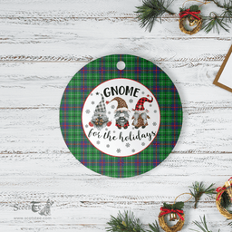 Scottish Duncan Ancient Clan Tartan Ceramic Ornament - Gnome Round Style Scottish Plaid Tartan Plaid