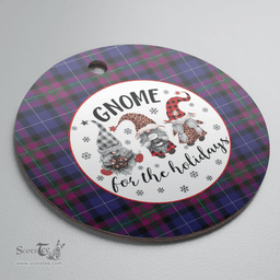 Scottish Pride of Scotland Clan Tartan Ceramic Ornament - Gnome Round Style Scottish Plaid Tartan Plaid