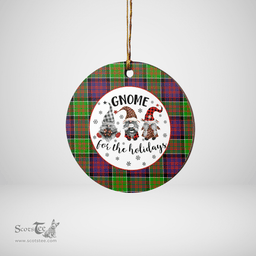 Scottish MacDonald of Clanranald Clan Tartan Ceramic Ornament - Gnome Round Style Scottish Plaid Tartan Plaid