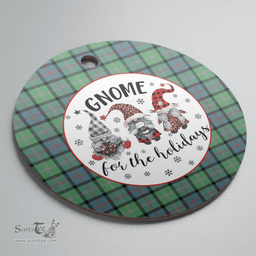 Scottish MacThomas Ancient Clan Tartan Ceramic Ornament - Gnome Round Style Scottish Plaid Tartan Plaid