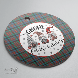 Scottish MacDuff Hunting Ancient Clan Tartan Ceramic Ornament - Gnome Round Style Scottish Plaid Tartan Plaid
