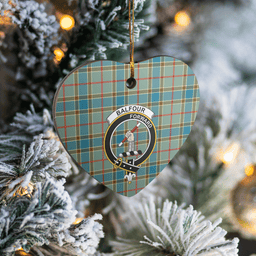 Scottish Balfour Blue Clan Tartan Ceramic Ornament - Crest Heart Style Scottish Plaid Tartan Plaid