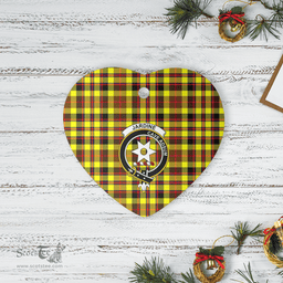 Scottish Jardine Clan Tartan Ceramic Ornament - Crest Heart Style Scottish Plaid Tartan Plaid