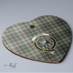 Scottish Craig Ancient Clan Tartan Ceramic Ornament - Crest Heart Style Scottish Plaid Tartan Plaid