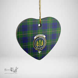 Scottish Johnston Modern Clan Tartan Ceramic Ornament - Crest Heart Style Scottish Plaid Tartan Plaid