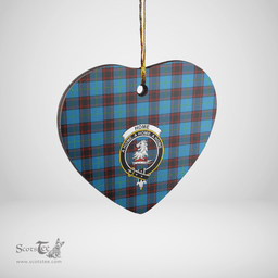 Scottish Home Ancient Clan Tartan Ceramic Ornament - Crest Heart Style Scottish Plaid Tartan Plaid